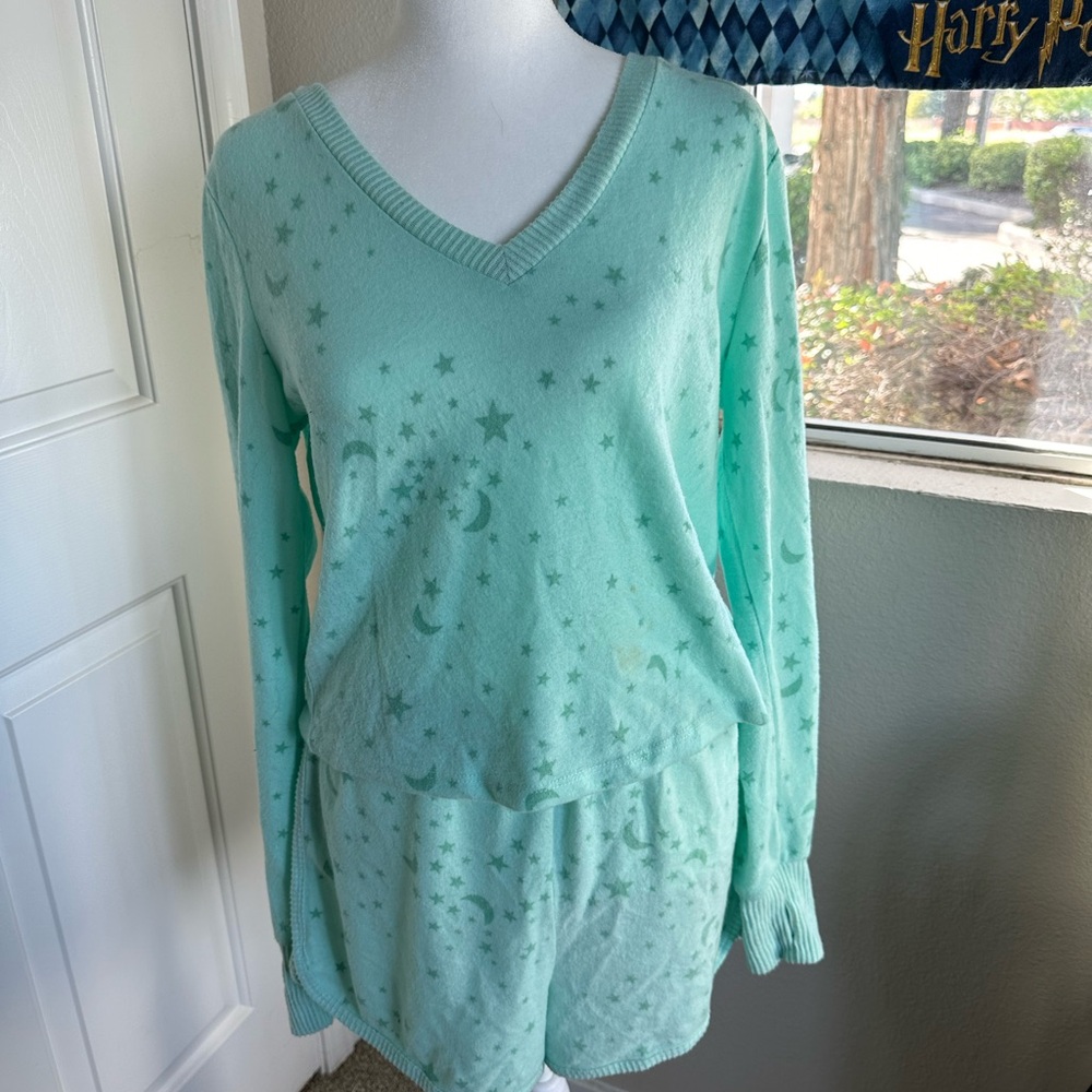 Colsie medium pajamas. Color blue and pattern moon and stars.